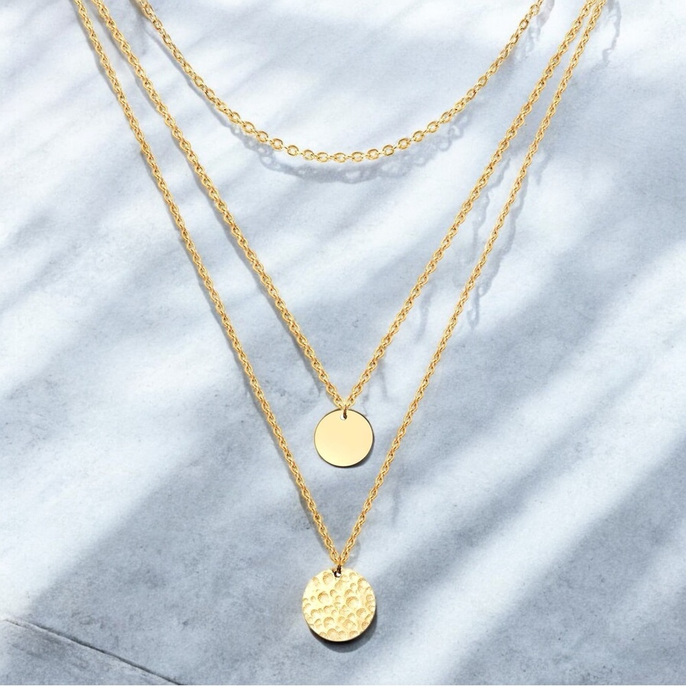 Waterproof 18K Gold Plated Stainless Steel Layered Necklace
